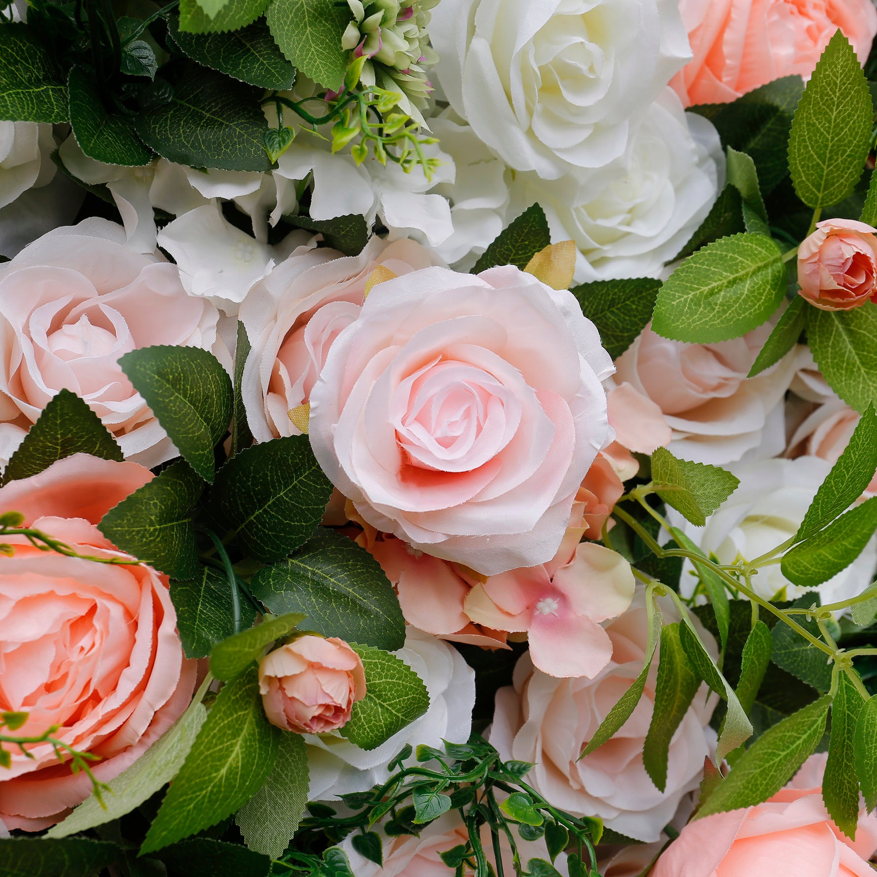 Aliflowers 3D White Rose with Pink Peony Decorative Flower Wall ALFWL044 - Ali Flowers