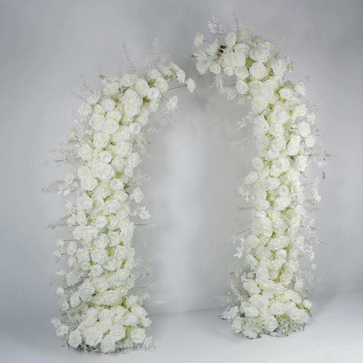 aliflowers-white-rose-artificial-flower-wedding-background-horn-arch-frame