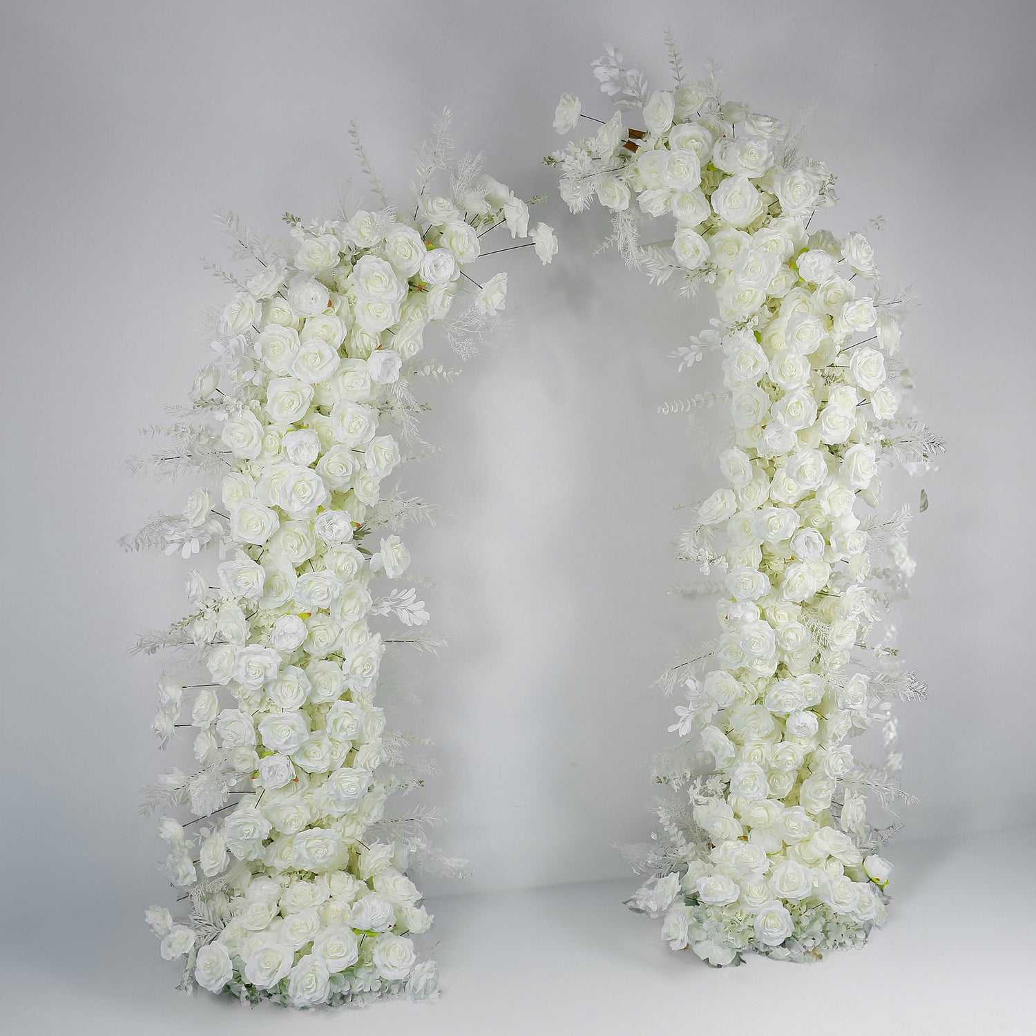 aliflowers-white-rose-artificial-flower-wedding-background-horn-arch-frame