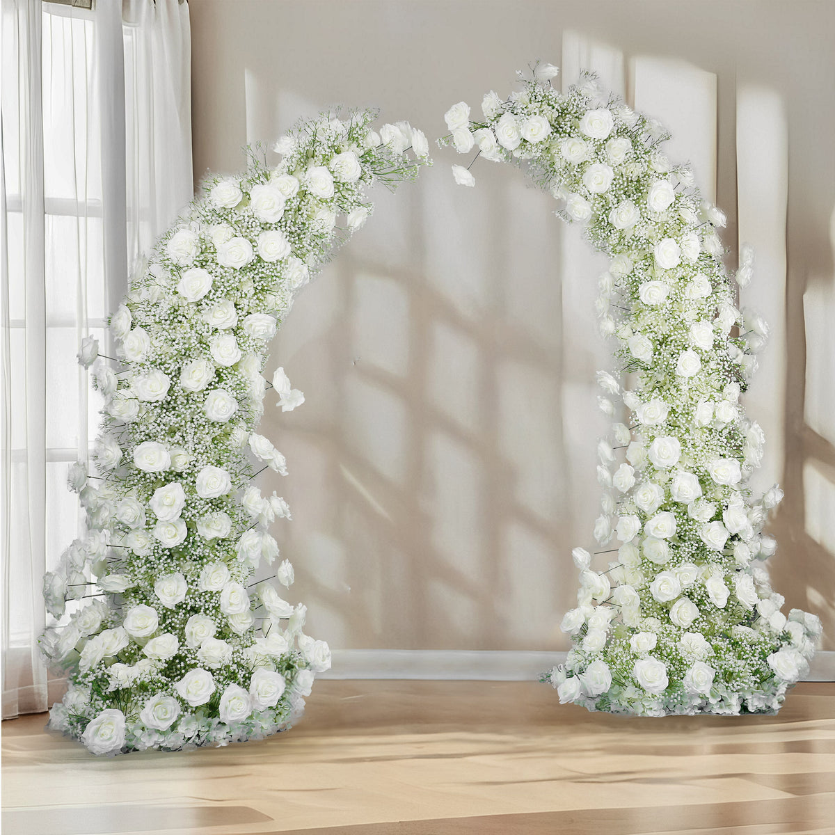 aliflowers-white-rose-baby-s-breath-wedding-floral-arrangement-event-horn-arch-decor