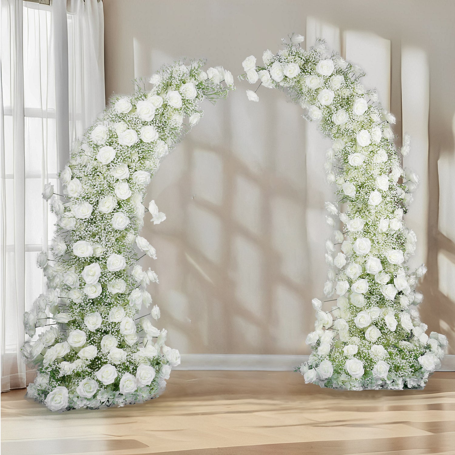 aliflowers-white-rose-baby-s-breath-wedding-floral-arrangement-event-horn-arch-decor