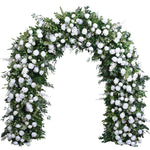 Aliflowers Luxury Green Plant Leaves White Rose Floor Floral Arrangement Wedding Stage Backdrop Flower Stand ALFAD009 - Ali Flowers