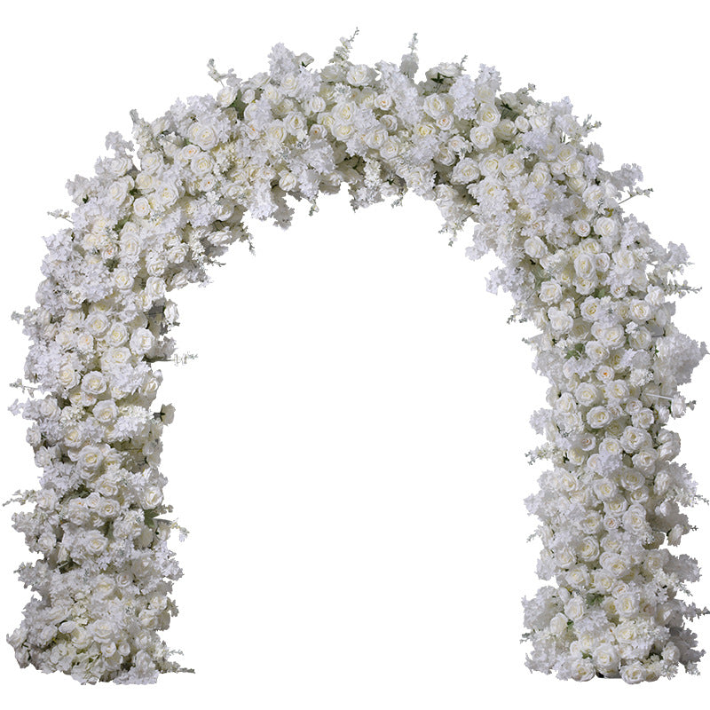 Aliflowers Cream Rose Artificial Floral Arch Arrangement for Wedding ALFAD006 - Ali Flowers