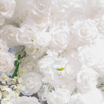 Aliflowers White Rose Fabric Floral Fabric Decoration Wedding Background Square Arch GM004