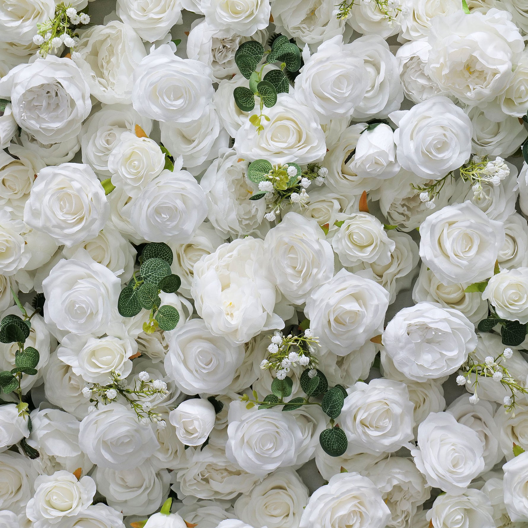 Infinity White Rose Flower Wall Backdrop for Weddings Events and Photo Booths - Ali Flowers