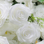 Infinity White Rose Flower Wall Backdrop for Weddings Events and Photo Booths - Ali Flowers