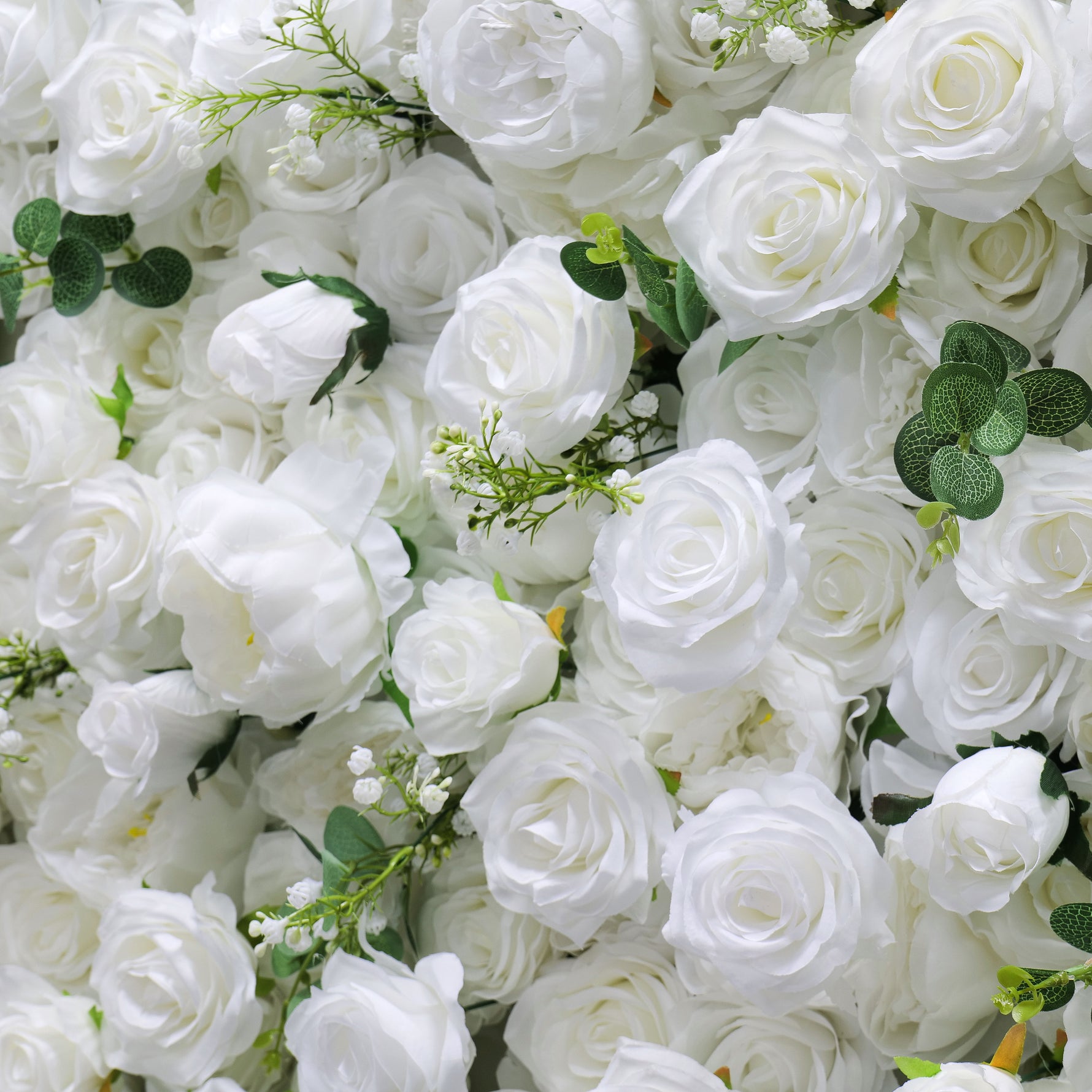 Infinity White Rose Flower Wall Backdrop for Weddings Events and Photo Booths - Ali Flowers