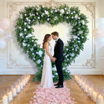 Aliflowers Forest-Themed Series Ourdoor Artificial  Green Willow Leaves Floral Wedding backdrop Heart Arch ALFAH007 - Ali Flowers
