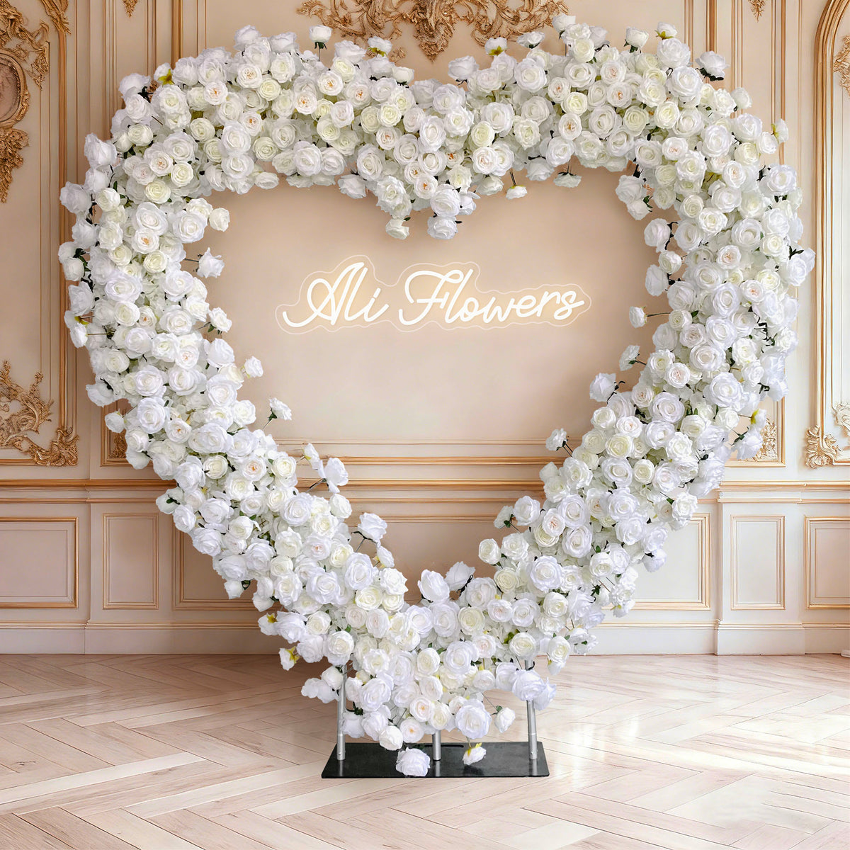 Aliflowers White Rose Series Heart Arch for Wedding Decorations ALFAH001 - Ali Flowers