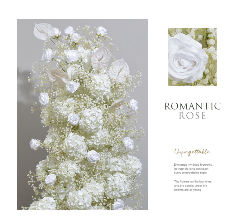 Aliflowers White Rose Orchid Baby's Breath Wedding Flower Arrangement ALFKT008