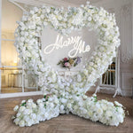 Aliflowers 5D White Rose with Phalaenopsis Orchid Dancing flowers For Wedding Backdrop Arch Frame ALFAH005