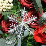 Aliflower Christmas Artificial Flower Wall Snow Rolling up Fabric Curtain Backdrop Decoration without Stand MCFL23003 - Ali Flowers