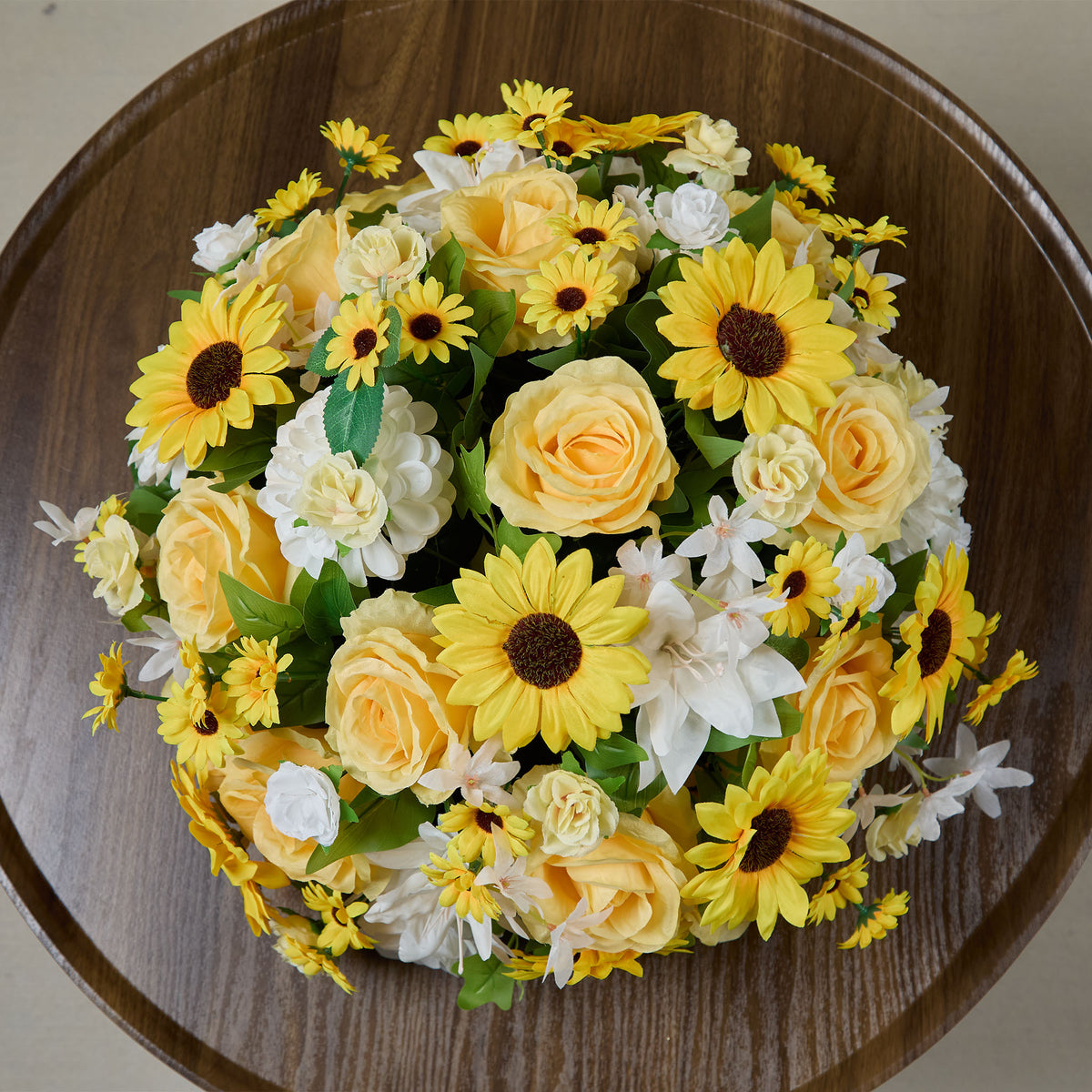 Yellow Rose Sunflower People Event Flowers Artificial Flower Table Decoration Ball