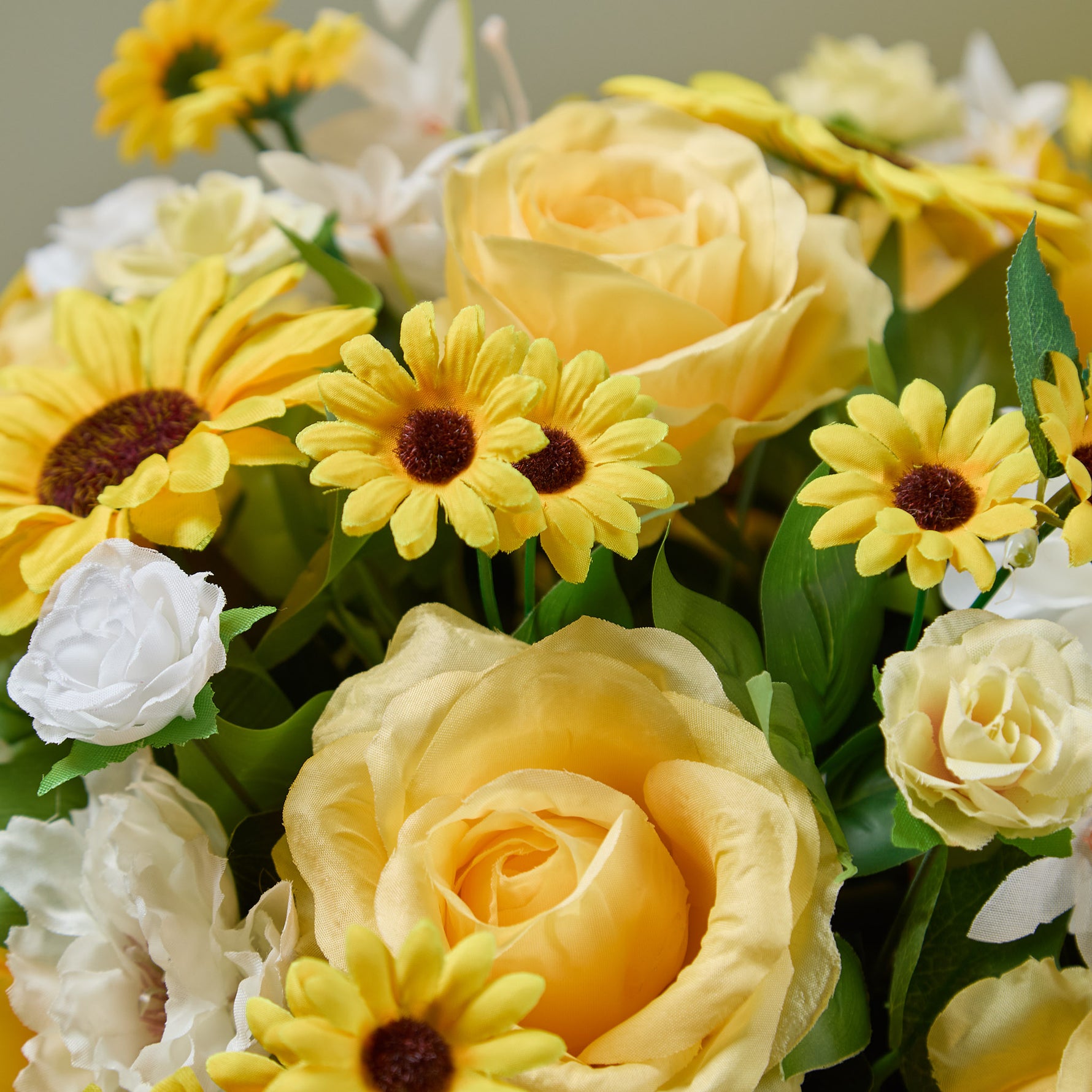 Yellow sunflower artificial silk flower ball table decoration