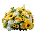 Yellow sunflower artificial silk flower ball table decoration
