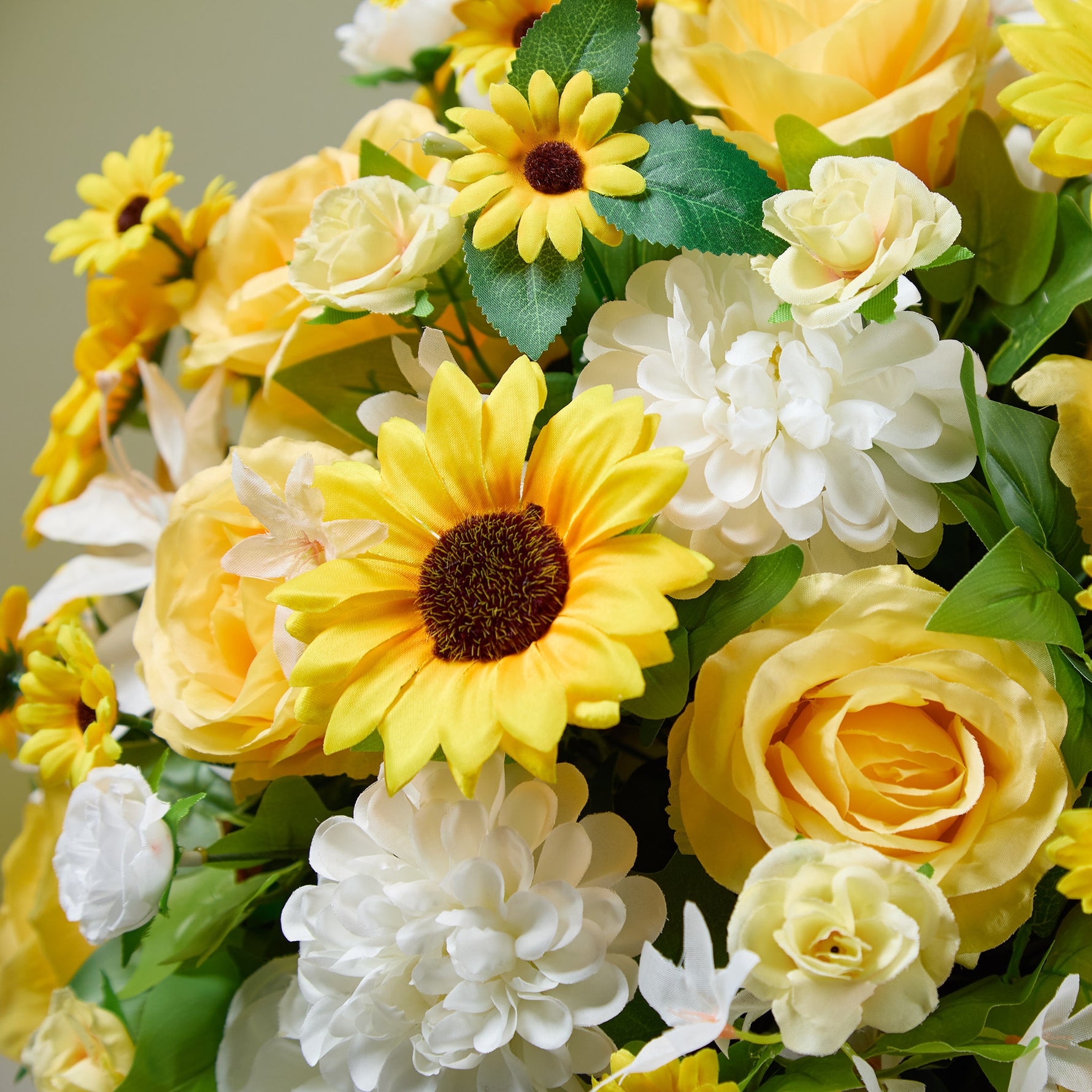 Yellow sunflower artificial silk flower ball table decoration